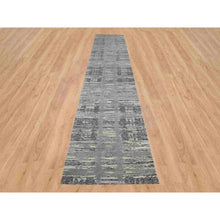 Load image into Gallery viewer, 2&#39;7&quot;x16&#39; Light Gray Hand Spun Undyed Natural Wool Modern Hand Knotted Oriental Runner Rug FWR384822