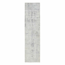 Load image into Gallery viewer, 2&#39;6&quot;x10&#39;1&quot; Gray Modern Hand Spun Undyed Natural Wool Hand Knotted Cut and Loop Pile Runner Oriental Rug FWR384834