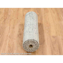 Load image into Gallery viewer, 2&#39;6&quot;x10&#39;1&quot; Gray Modern Hand Spun Undyed Natural Wool Hand Knotted Cut and Loop Pile Runner Oriental Rug FWR384834