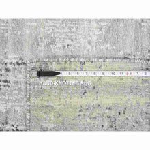 Load image into Gallery viewer, 2&#39;6&quot;x10&#39;1&quot; Gray Modern Hand Spun Undyed Natural Wool Hand Knotted Cut and Loop Pile Runner Oriental Rug FWR384834