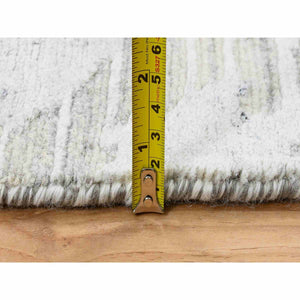 2'6"x9'9" Gray Modern Hand Knotted Hand Spun Undyed Natural Wool Runner Oriental Rug FWR384840