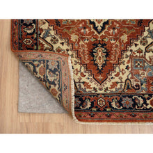 Load image into Gallery viewer, 2&#39;7&quot;x16&#39;3&quot; Terracotta Red, Antiqued Fine Heriz Re-Creation Densely Woven, Natural Dyes Soft Wool Hand Knotted, XL Runner Oriental Rug FWR385188