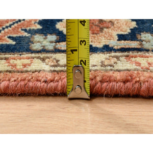 2'6"x12'2" Terracotta Red, Antiqued Fine Heriz Re-Creation Densely Woven, Natural Dyes Hand Spun Wool Hand Knotted, Runner Oriental Rug FWR385230