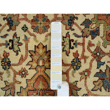 Load image into Gallery viewer, 4&#39;1&quot;x6&#39;2&quot; Ivory, Hand Knotted Antiqued Fine Heriz Re-Creation, Dense Weave Natural Dyes Hand Spun Wool, Oriental Rug FWR385386