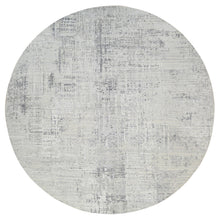 Load image into Gallery viewer, 13&#39;9&quot;x13&#39;9&quot; Light Gray Hand Knotted Modern Hand Spun Undyed Natural Wool Round Oriental Rug FWR385392