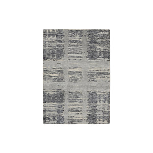 2'1"x3'1" Light Gray Hand Knotted Modern Hand Spun Undyed Natural Wool Mat Oriental Rug FWR385422