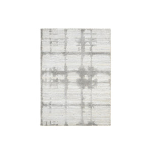 2'1"x3'1" Ivory Hand Spun Undyed Natural Wool Hand Knotted Modern Design Mat Oriental Rug FWR385428