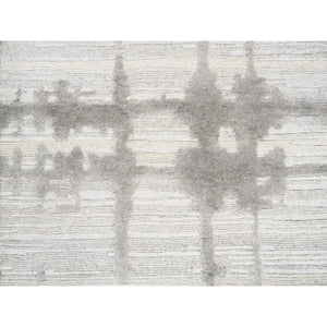 2'1"x3'1" Ivory Hand Spun Undyed Natural Wool Hand Knotted Modern Design Mat Oriental Rug FWR385428