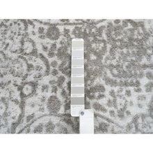 Load image into Gallery viewer, 8&#39;3&quot;x8&#39;3&quot; Gray, Broken Persian Design, Hand Knotted Wool and Pure Silk, Square Oriental Rug FWR385926