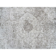 Load image into Gallery viewer, 8&#39;3&quot;x8&#39;3&quot; Gray, Broken Persian Design, Hand Knotted Wool and Pure Silk, Square Oriental Rug FWR385926