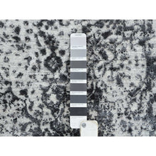 Load image into Gallery viewer, 2&#39;7&quot;x8&#39;2&quot; Gray Hand Knotted Broken Persian Design Wool and Pure Silk Runner Oriental Rug FWR385944