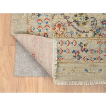 Load image into Gallery viewer, 8&#39;1&quot;x8&#39;1&quot; Beige, THE SUNSET ROSETTES with Soft Colors, Wool and Pure Silk, Hand Knotted, Square Oriental Rug FWR385980