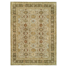 Load image into Gallery viewer, 12&#39;x18&#39; Light Gray, Hand Knotted Karajeh Design with Tribal Medallions, Pure Wool Oriental Oversize Rug FWR386010