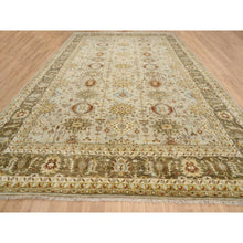 Load image into Gallery viewer, 12&#39;x18&#39; Light Gray, Hand Knotted Karajeh Design with Tribal Medallions, Pure Wool Oriental Oversize Rug FWR386010