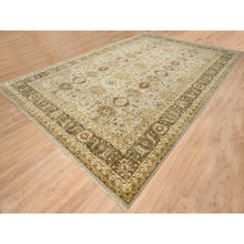 Load image into Gallery viewer, 12&#39;x18&#39; Light Gray, Hand Knotted Karajeh Design with Tribal Medallions, Pure Wool Oriental Oversize Rug FWR386010