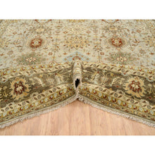 Load image into Gallery viewer, 12&#39;x18&#39; Light Gray, Hand Knotted Karajeh Design with Tribal Medallions, Pure Wool Oriental Oversize Rug FWR386010