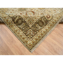 Load image into Gallery viewer, 12&#39;x18&#39; Light Gray, Hand Knotted Karajeh Design with Tribal Medallions, Pure Wool Oriental Oversize Rug FWR386010