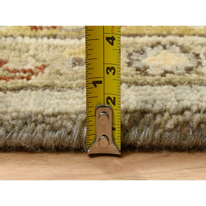 12'x18' Light Gray, Hand Knotted Karajeh Design with Tribal Medallions, Pure Wool Oriental Oversize Rug FWR386010