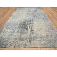 Load image into Gallery viewer, 12&#39;1&quot;x17&#39;10&quot; Gray and Silver, Wool and Silk Abstract with Mosaic Design Hand Knotted Persian Knot Oriental Oversize Rug FWR386022