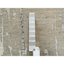 Load image into Gallery viewer, 12&#39;1&quot;x17&#39;10&quot; Gray and Silver, Wool and Silk Abstract with Mosaic Design Hand Knotted Persian Knot Oriental Oversize Rug FWR386022
