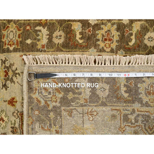 2'6"x21'10" Light Gray, Tribal Medallions, Pure Wool Hand Knotted Karajeh Design Oriental Runner Rug FWR386268