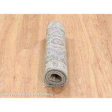 Load image into Gallery viewer, 2&#39;1&quot;x3&#39; Gray-Ivory Karajeh Design Soft Organic Wool Hand Knotted Oriental Mat Rug FWR386328