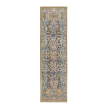 Load image into Gallery viewer, 2&#39;6&quot;x10&#39; Gold Brown, Silk With Textured Wool Hand Knotted, Transitional Sarouk, Runner Oriental Rug FWR386442