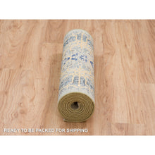 Load image into Gallery viewer, 2&#39;6&quot;x10&#39; Gold Brown, Silk With Textured Wool Hand Knotted, Transitional Sarouk, Runner Oriental Rug FWR386442
