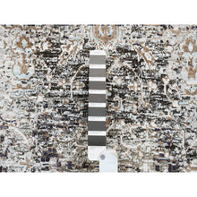 Load image into Gallery viewer, 2&#39;1&quot;x3&#39; Gray, Hand Knotted Transitional Persian Influence Erased Medallion Design, Silk with Textured Wool, Mat Oriental Rug FWR386562