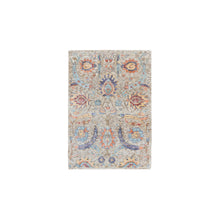 Load image into Gallery viewer, 2&#39;1&quot;x3&#39; Tan, Hand Knotted, Sickle Leaf Design Silk With Textured Wool, Mat Oriental Rug FWR386592