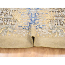 Load image into Gallery viewer, 11&#39;10&quot;x11&#39;10&quot; Gold Brown, Hand Knotted Transitional Sarouk, Silk With Textured Wool, Round Oriental Rug FWR386628
