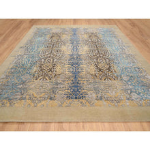 Load image into Gallery viewer, 12&#39;2&quot;x12&#39;2&quot; Gold Brown, Silk With Textured Wool Hand Knotted, Transitional Sarouk, Square Oriental Rug FWR386640