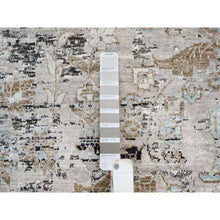 Load image into Gallery viewer, 14&#39;1&quot;x14&#39;1&quot; Gray, Hand Knotted, Transitional Persian Influence Erased Medallion Design Silk with Textured Wool, Square Oriental Rug FWR386652