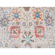 Load image into Gallery viewer, 14&#39;1&quot;x14&#39;1&quot; Colorful, Hand Knotted Tabriz Vase With Flower Design, Silk With Textured Wool, Round Oriental Rug FWR386658