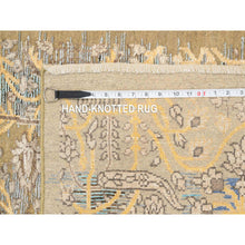 Load image into Gallery viewer, 2&#39;6&quot;x24&#39;1&quot; Gold Brown, Transitional Sarouk, Silk With Textured Wool Hand Knotted, XL Runner Oriental Rug FWR386664