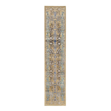 Load image into Gallery viewer, 2&#39;6&quot;x12&#39;1&quot; Gold Brown, Transitional Sarouk, Silk With Textured Wool Hand Knotted, Runner Oriental Rug FWR386682