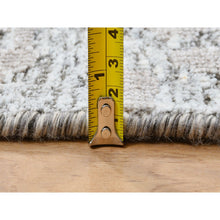 Load image into Gallery viewer, 13&#39;9&quot;x18&#39;1&quot; Gray, Silk with Textured Wool Hand Knotted, Transitional Persian Influence Erased Medallion Design, Oversized Oriental Rug FWR386688