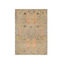 Load image into Gallery viewer, 4&#39;1&quot;x6&#39;2&quot; Almond Brown, Hand Knotted Cypress Tree Design, Silk With Textured Wool, Oriental Rug FWR386724