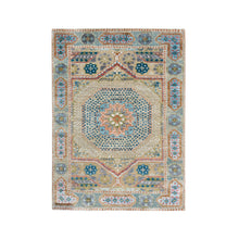 Load image into Gallery viewer, 2&#39;1&quot;x3&#39;2&quot; Colorful, Mamluk Design, Textured Wool and Silk Hand Knotted, Mat Oriental Rug FWR386778