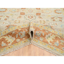 Load image into Gallery viewer, 9&#39;1&quot;x11&#39;9&quot; Tan Color, Oushak Design Supple Collection, Thick and Plush Pure Wool Hand Knotted, Oriental Rug FWR386880