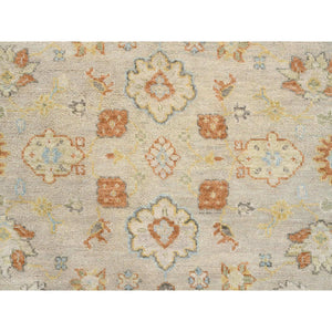 9'1"x11'9" Tan Color, Oushak Design Supple Collection, Thick and Plush Pure Wool Hand Knotted, Oriental Rug FWR386880