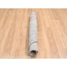Load image into Gallery viewer, 5&#39;10&quot;x5&#39;10&quot; Cream-Rust, Abstract With Fire Mosaic Design, Wool And Silk Hand Knotted, Round Persian Knot Oriental Rug FWR386922