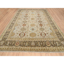Load image into Gallery viewer, 12&#39;1&quot;x17&#39;1&quot; Light Gray, Hand Knotted Karajeh Design with Tribal Medallions, Soft Wool, Oversized Oriental Rug FWR386952