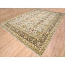 Load image into Gallery viewer, 12&#39;1&quot;x17&#39;1&quot; Light Gray, Hand Knotted Karajeh Design with Tribal Medallions, Soft Wool, Oversized Oriental Rug FWR386952