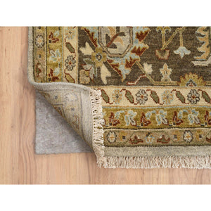 12'1"x17'1" Light Gray, Hand Knotted Karajeh Design with Tribal Medallions, Soft Wool, Oversized Oriental Rug FWR386952