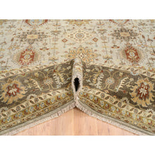 Load image into Gallery viewer, 12&#39;1&quot;x17&#39;1&quot; Light Gray, Hand Knotted Karajeh Design with Tribal Medallions, Soft Wool, Oversized Oriental Rug FWR386952