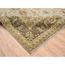 Load image into Gallery viewer, 12&#39;1&quot;x17&#39;1&quot; Light Gray, Hand Knotted Karajeh Design with Tribal Medallions, Soft Wool, Oversized Oriental Rug FWR386952
