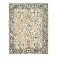 Load image into Gallery viewer, 13&#39;10&quot;x18&#39; Light Cream, Soft Wool Hand Knotted, Oushak with Floral Design Supple Collection Thick and Plush, Oversized Oriental Rug FWR387180