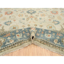 Load image into Gallery viewer, 13&#39;10&quot;x18&#39; Light Cream, Soft Wool Hand Knotted, Oushak with Floral Design Supple Collection Thick and Plush, Oversized Oriental Rug FWR387180