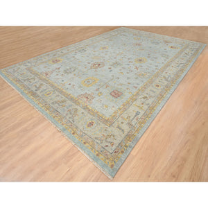 12'x18' Light Gray, Oushak Design Supple Collection, Thick and Plush Pure Wool Hand Knotted, Oversized Oriental Rug FWR387186